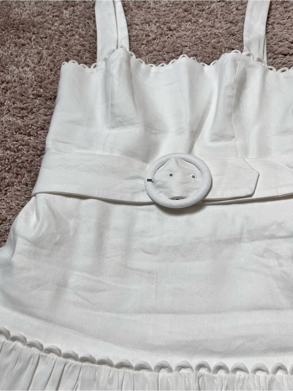 Amanda Uprichard Lena Belted Dress Romper - Ivory - Picture 2 of 12